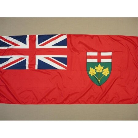 Annin Flagmakers 220115 Nyl-Glo Ontario Flag-3 Ft. X 6 Ft.